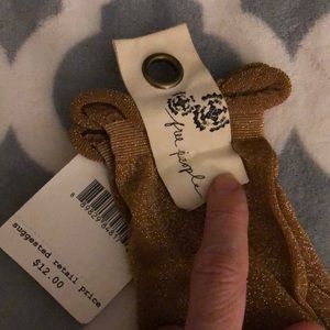 Free people copper one size sparkly socks
